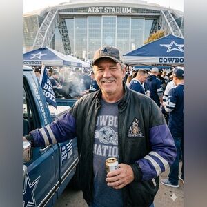 90s Dallas Cowboys Looney Tunes Mash Up Leather Jacket